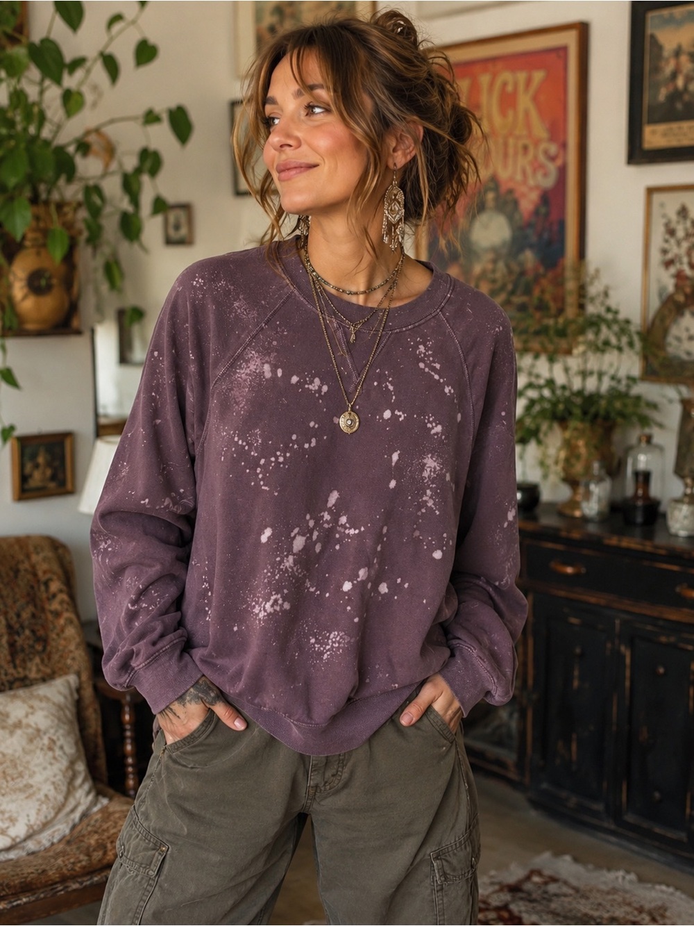 Reverse Dyed Bleach Splatter Sweatshirt – One of a Kind